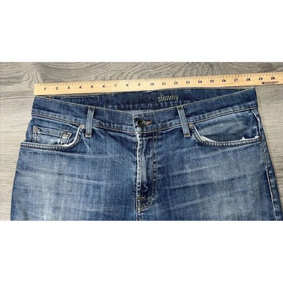 7 For All Mankind Men's Blue Cotton Blend Slimmy Stretch Denim Jeans Size 38x28 - Picture 7 of 11